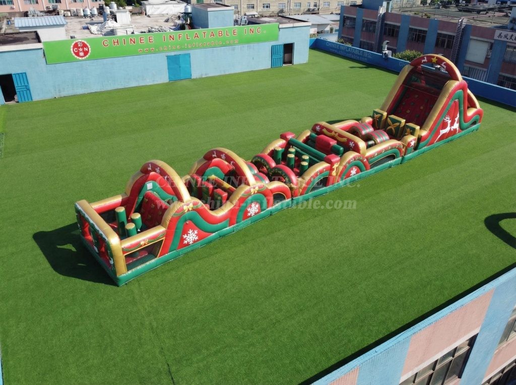 T7-4701 Christmas Theme Inflatable Obstacle Courses