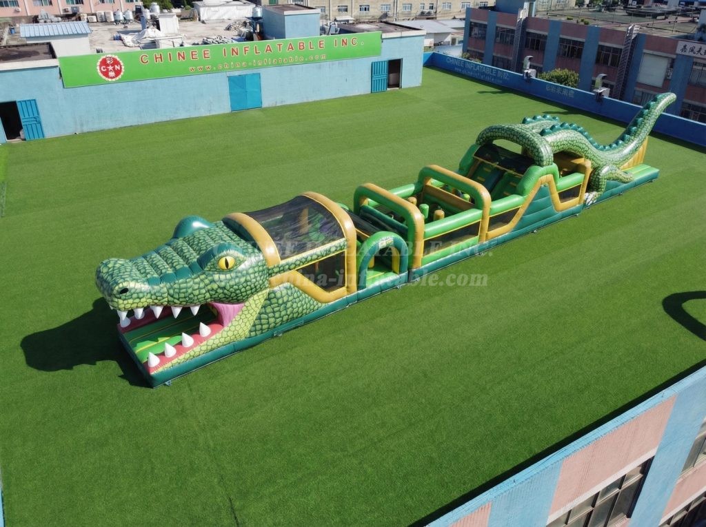 T7-4708 Crocodile Theme Inflatable Obstacle Courses