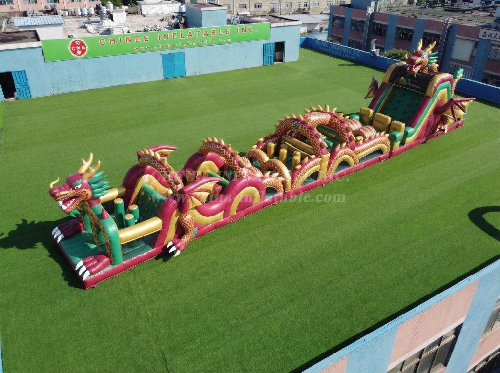 T7-4716 Dragon Theme Inflatable Obstacle Courses