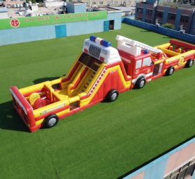 T7-4726 Firetruck Theme Inflatable Obstacle Courses