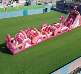 T7-4727 Flamingo Theme Inflatable Obstacle Courses