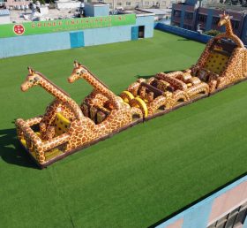 T7-4732 Giraffe Theme Inflatable Obstacle Courses