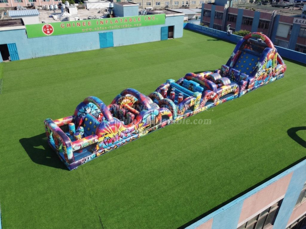 T7-4734 Graffiti Theme Inflatable Obstacle Courses