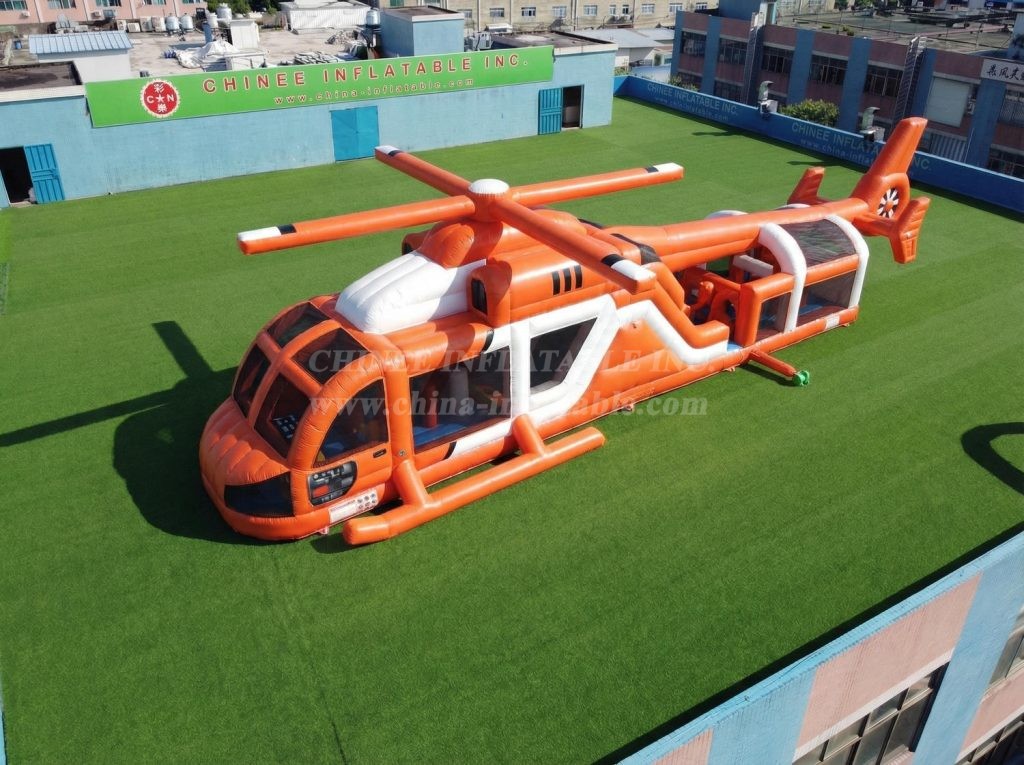 T7-4738 Helicopter Theme Inflatable Obstacle Courses