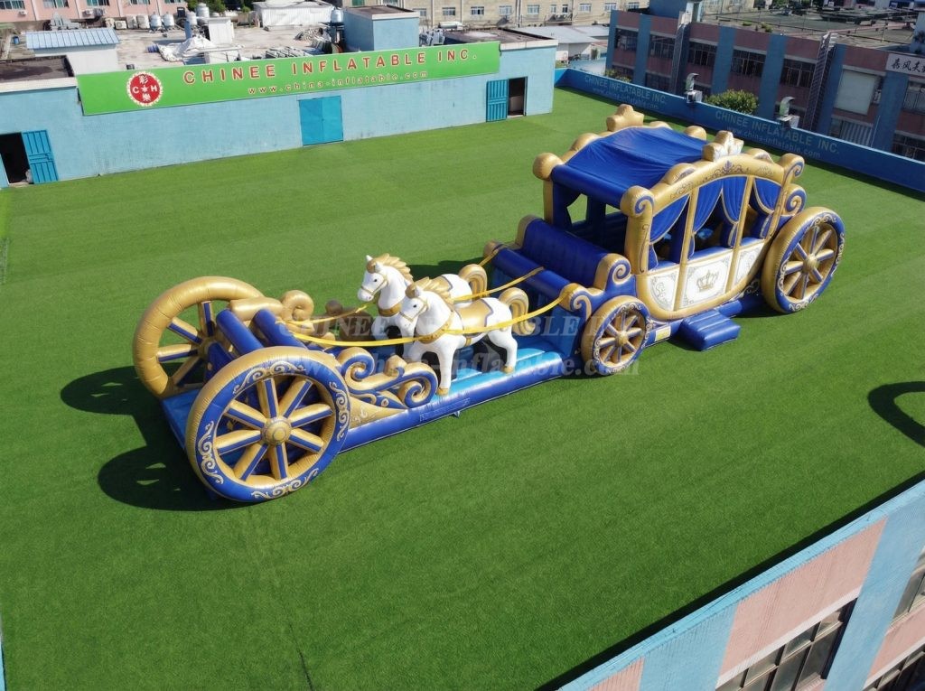 T7-4741 Horse Carriage Theme Inflatable Obstacle Courses