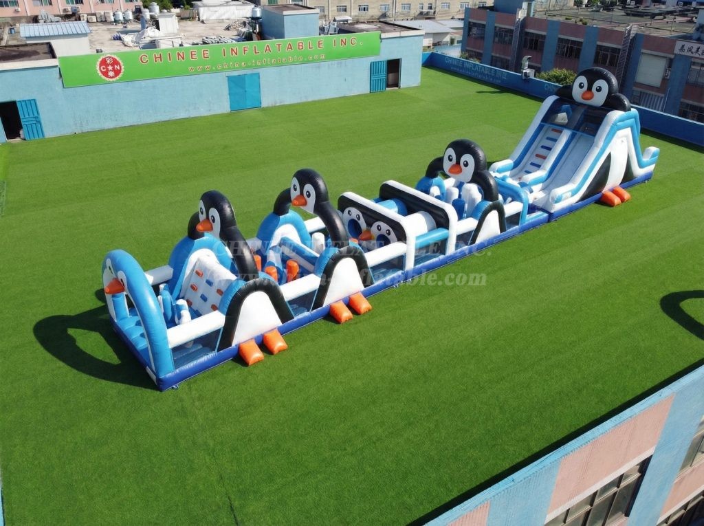 T7-4782 Penguin Theme Inflatable Obstacle Courses