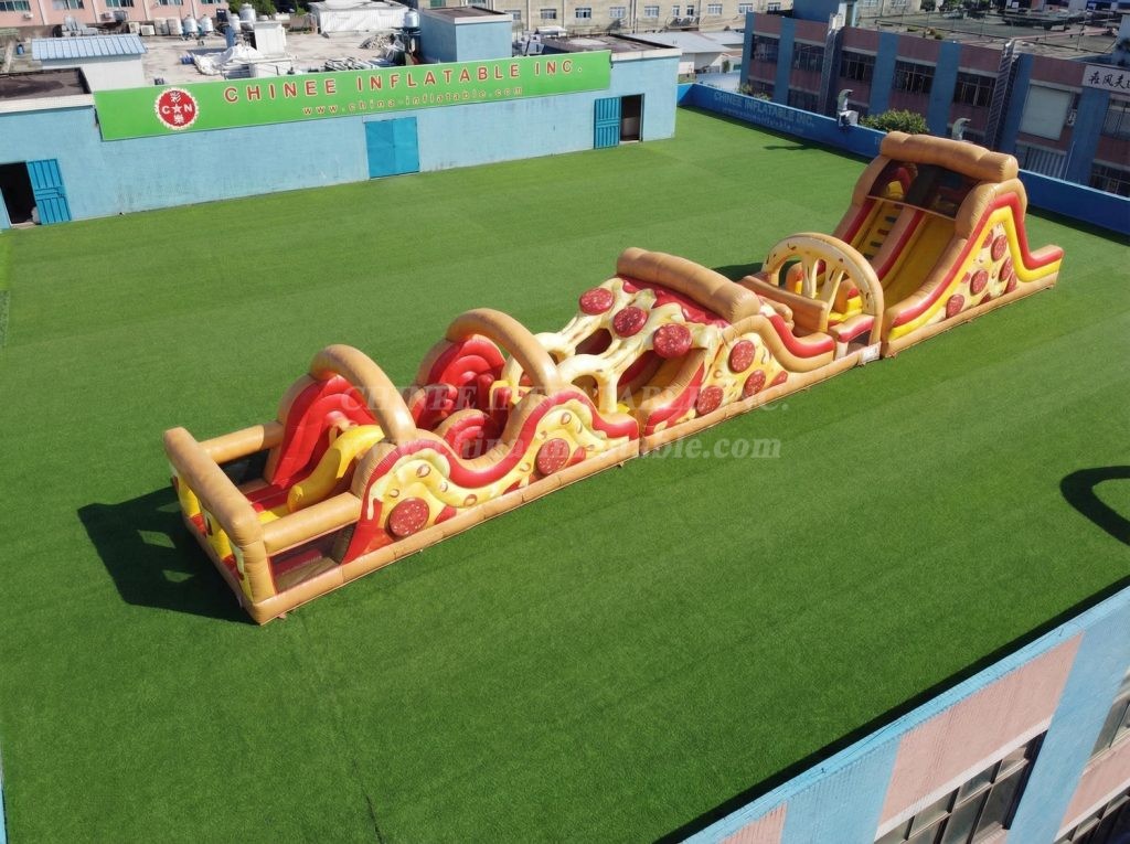 T7-4787 Pizza Theme Inflatable Obstacle Courses