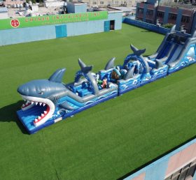 T7-4802 Shark Theme Inflatable Obstacle Courses