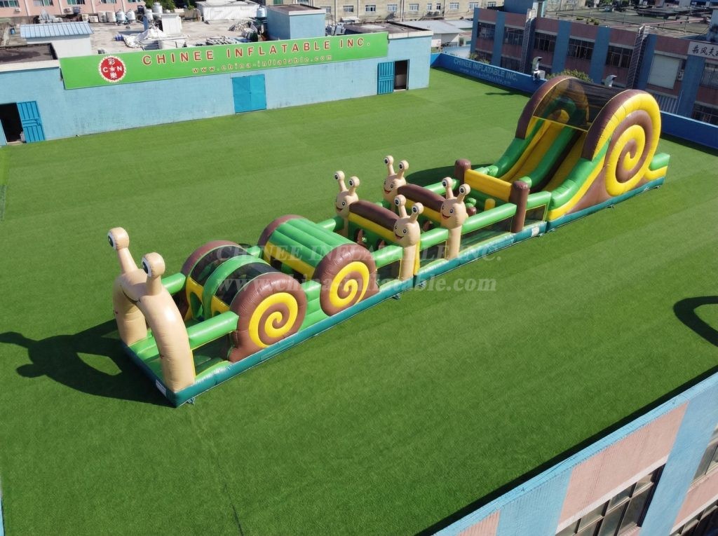 T7-4807 Snail Theme Inflatable Obstacle Courses