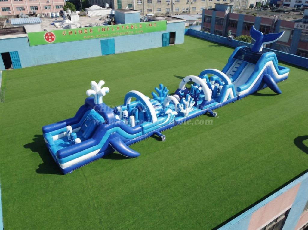 T7-4844 Whale Theme Inflatable Obstacle Courses