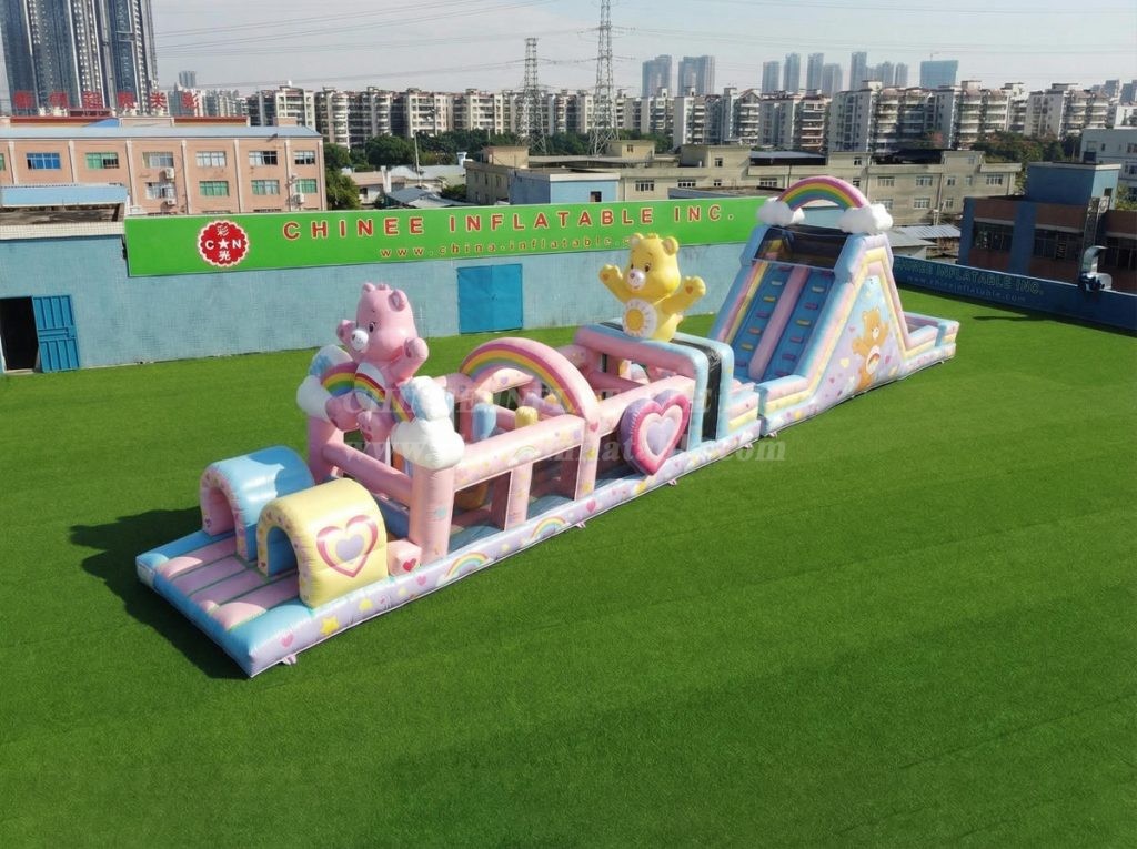 T7-4877 Care Bears Theme Inflatable Obstacle Courses