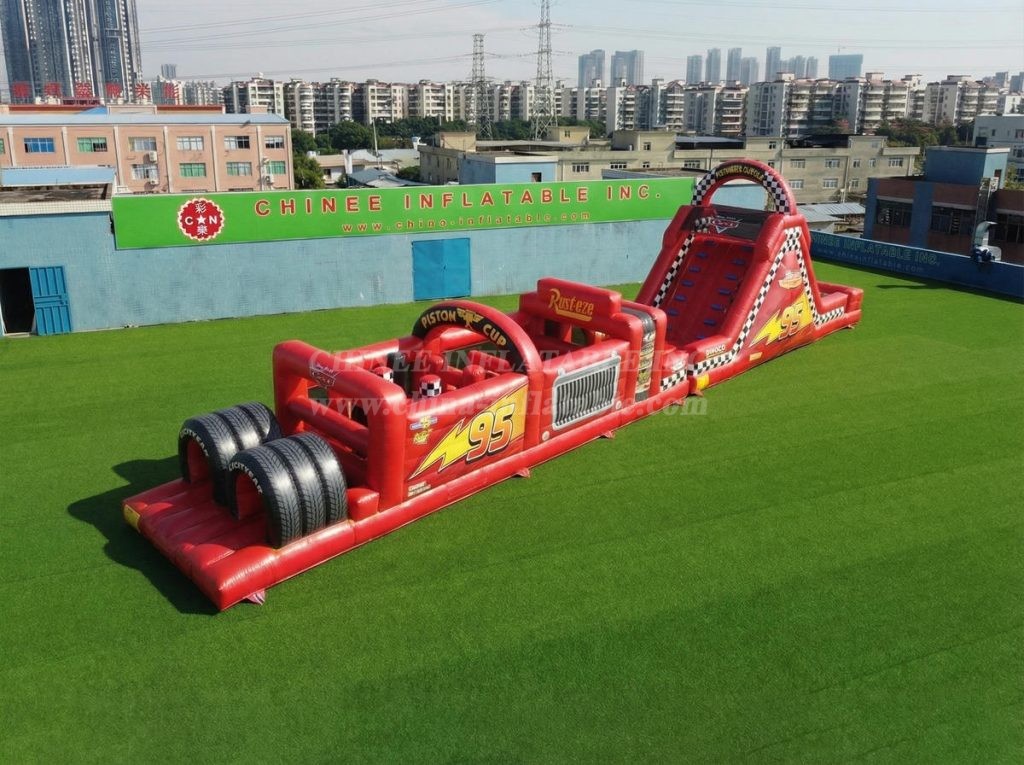 T7-4878 Cars Theme Inflatable Obstacle Courses