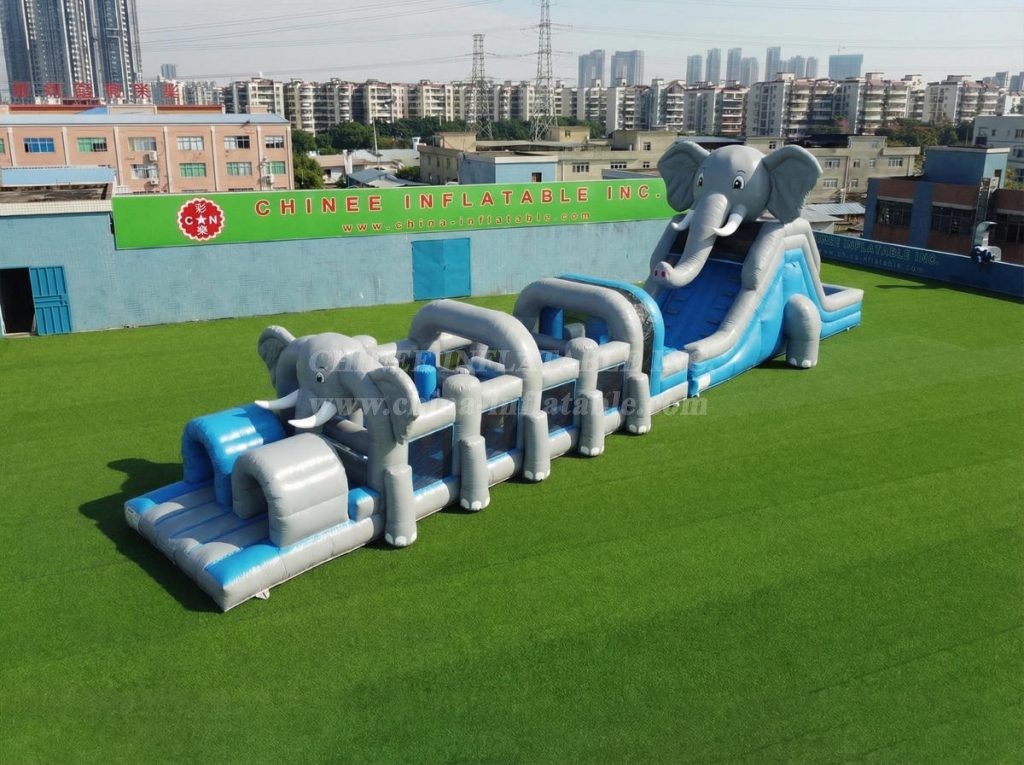 T7-4902 Elephant Theme Inflatable Obstacle Courses