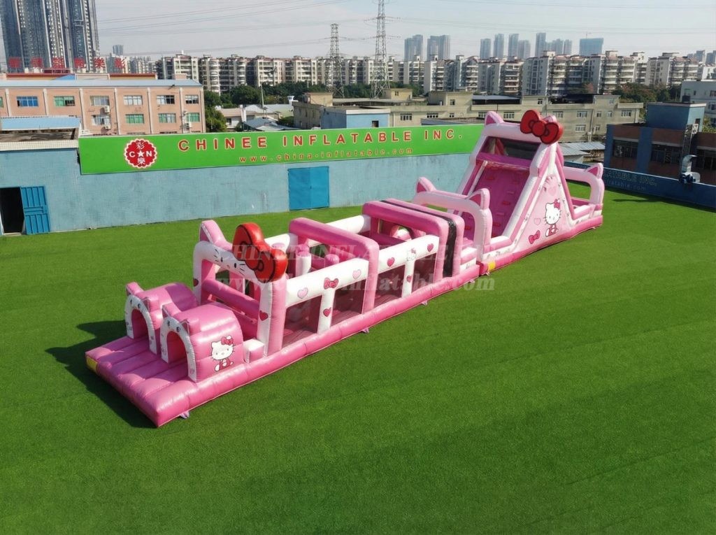 T7-4920 Hello Kitty Theme Inflatable Obstacle Courses