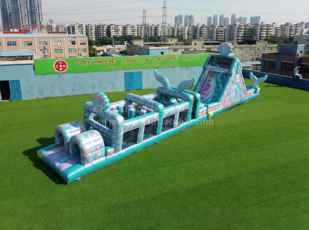 T7-4934 Mermaid Theme Inflatable Obstacle Courses