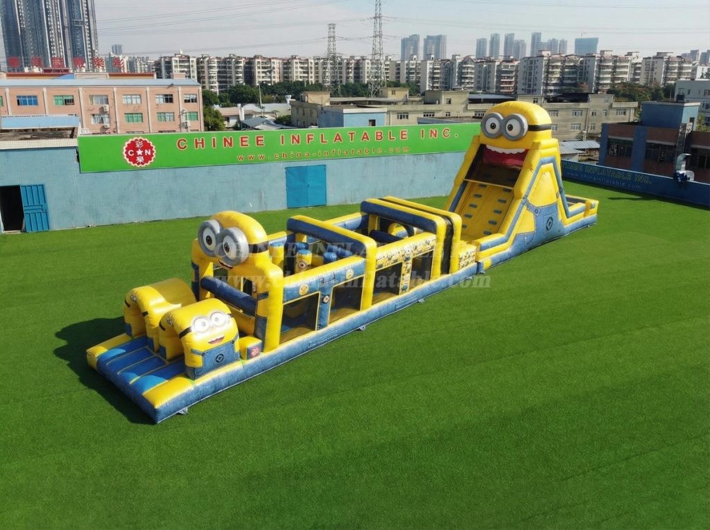 T7-4938 Minions Theme Inflatable Obstacle Courses
