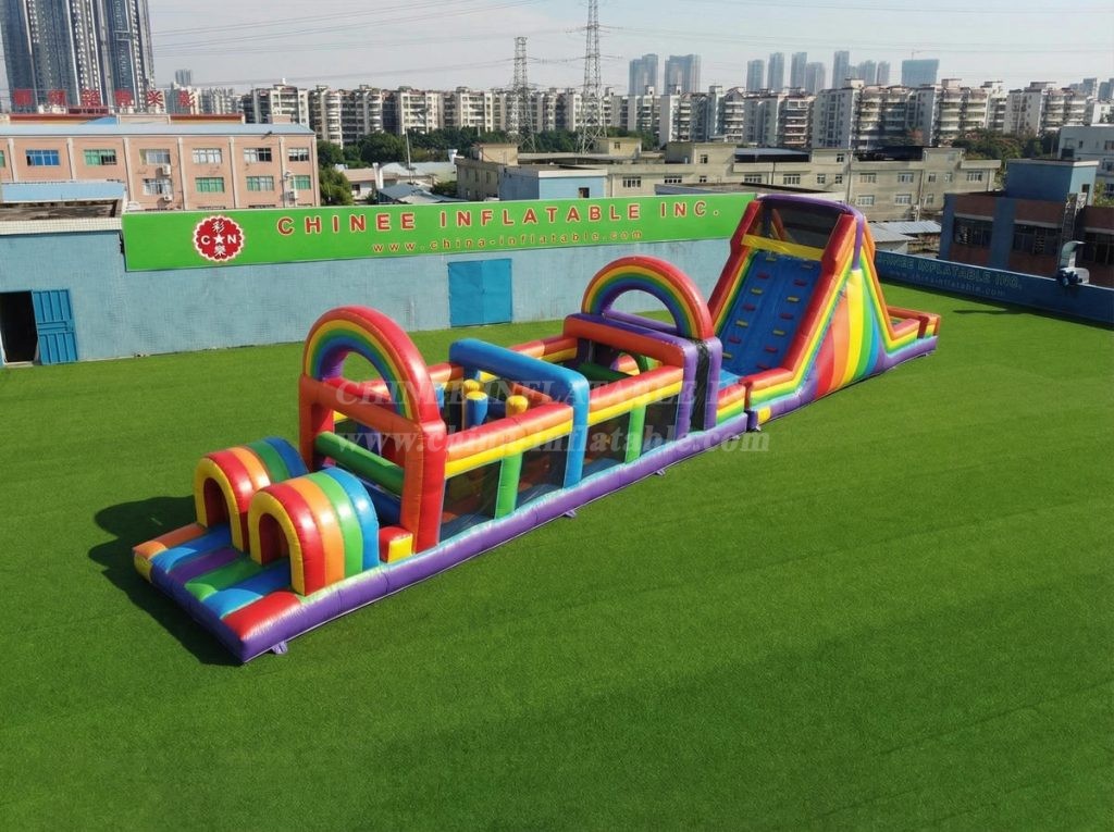 T7-4968 Rainbow Theme Inflatable Obstacle Courses