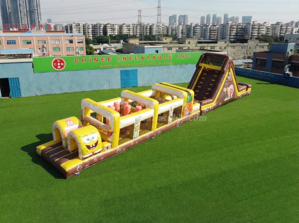 T7-4984 SpongeBob Theme Inflatable Obstacle Courses