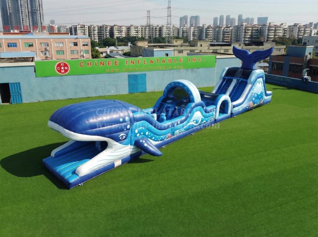 T7-5012 Whale Theme Inflatable Obstacle Courses