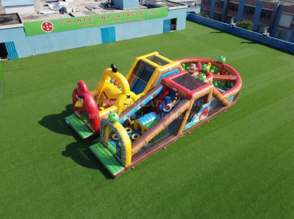 T7-5027 Angry Birds Theme Inflatable Obstacle Courses