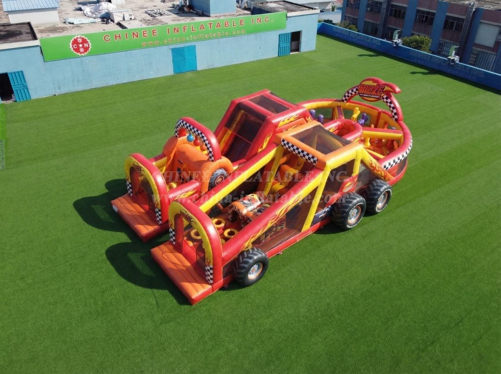 T7-5036 Blaze Monster Theme Inflatable Obstacle Courses