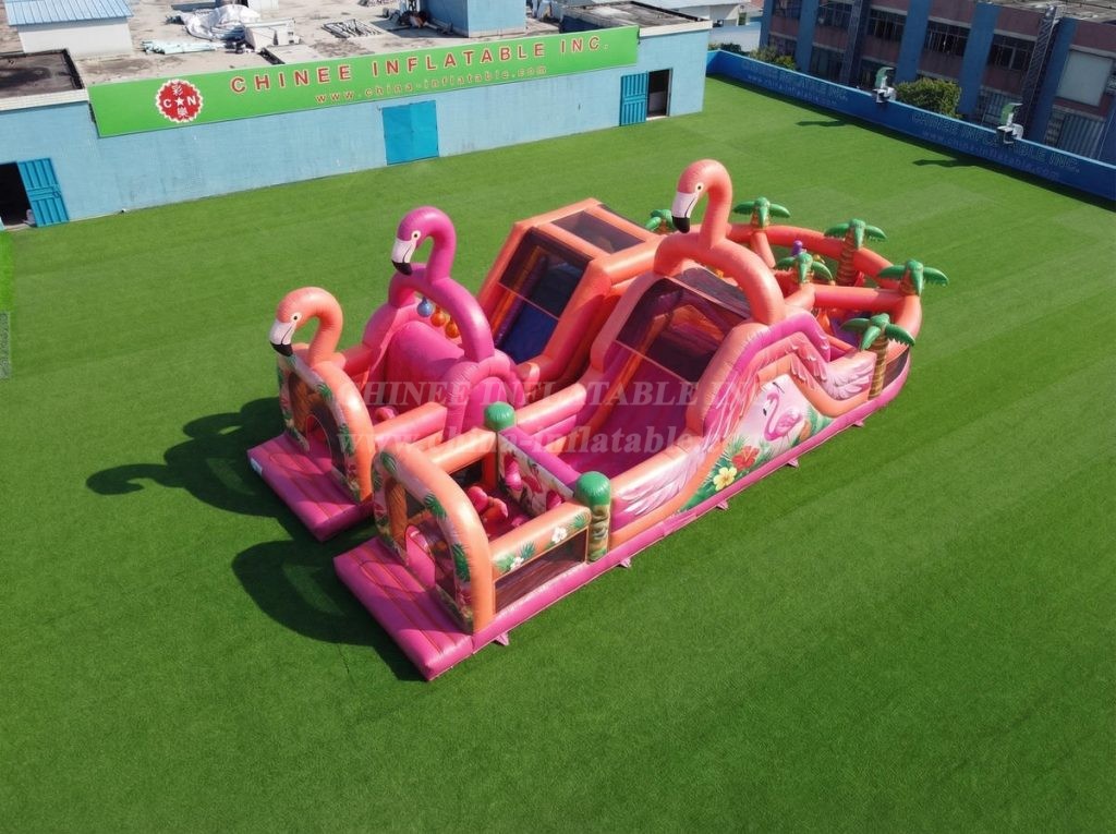 T7-5073 Flamingo Theme Inflatable Obstacle Courses