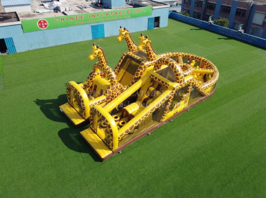 T7-5079 Giraffe Theme Inflatable Obstacle Courses