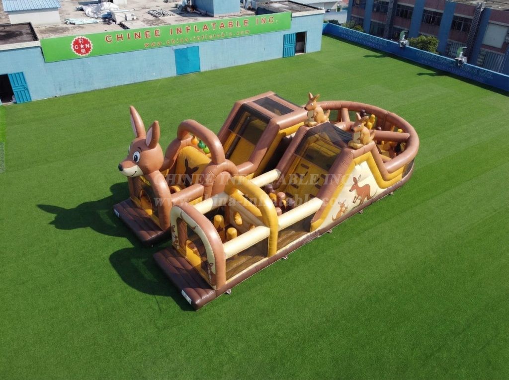 T7-5092 Kangaroo Theme Inflatable Obstacle Courses