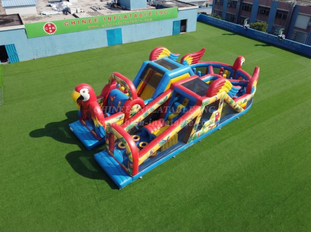T7-5121 Parrot Theme Inflatable Obstacle Courses