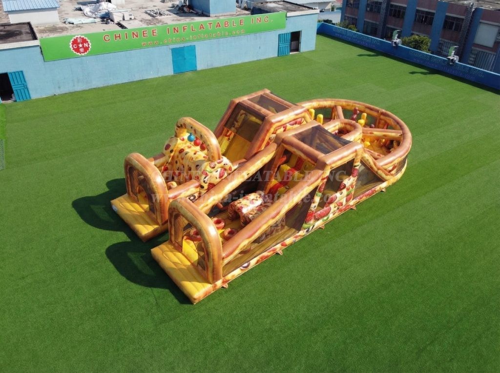 T7-5129 Pizza Theme Inflatable Obstacle Courses