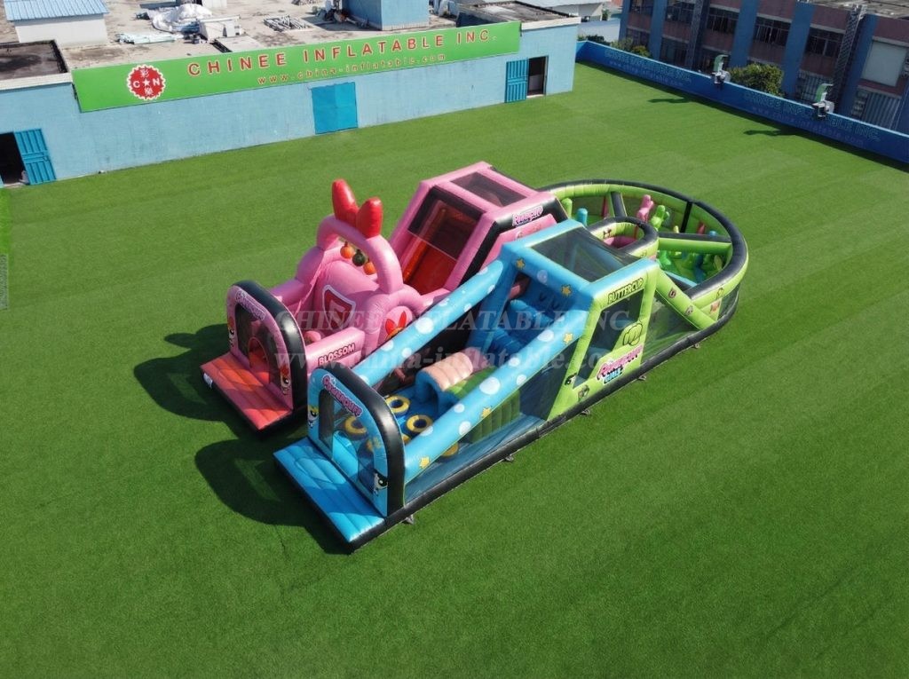 T7-5166 The Powerpuff Girls Theme Inflatable Obstacle Courses