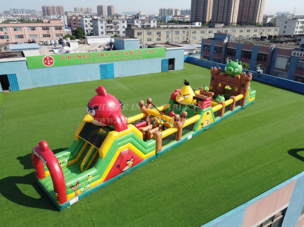 T7-5191 Angry Birds Themed Inflatable Obstacle Course