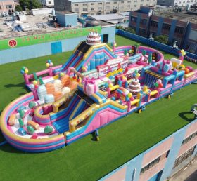 T7-5192 Birthdays Theme Ginat Inflatable Obstacle Courses Challenging Run