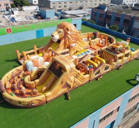 T7-5198 Lion Theme Ginat Inflatable Obstacle Courses Challenging Run