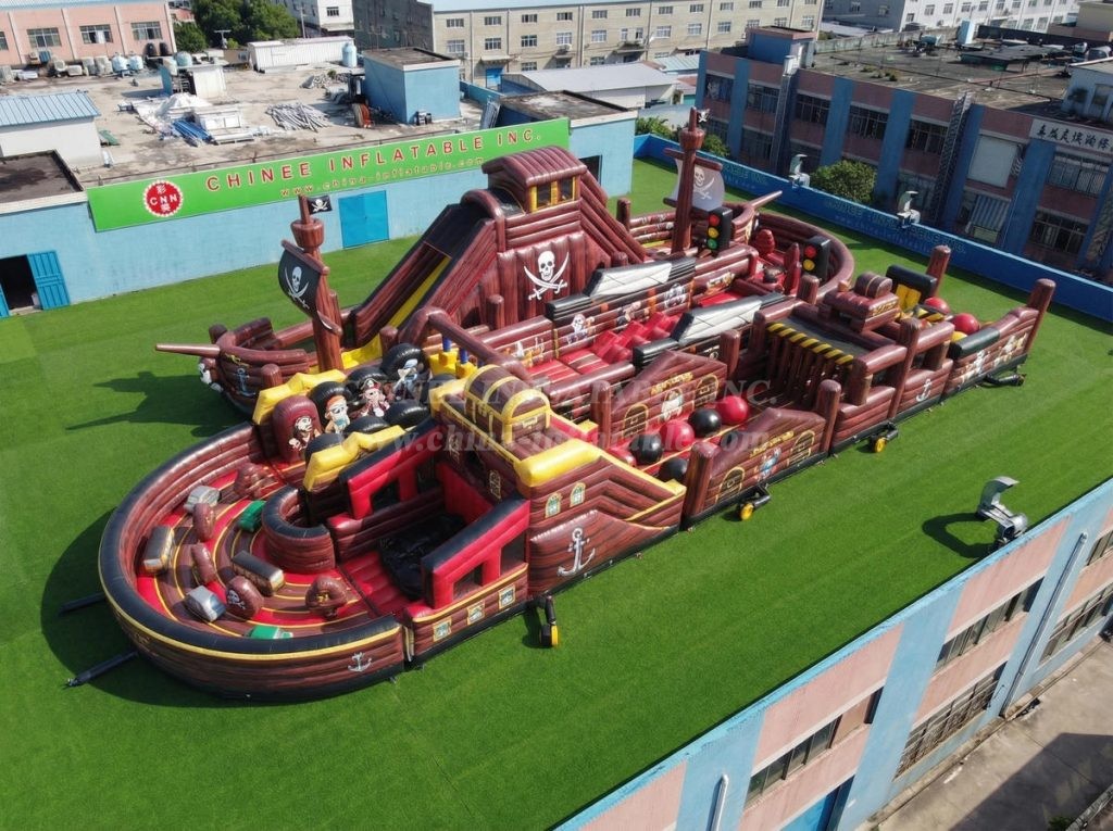 T7-5202 Pirates Theme Ginat Inflatable Obstacle Courses Challenging Run