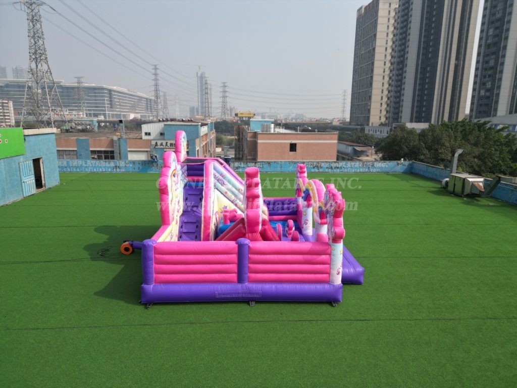 T8-1772 Unicorn Theme Bouncy Castle with Slide