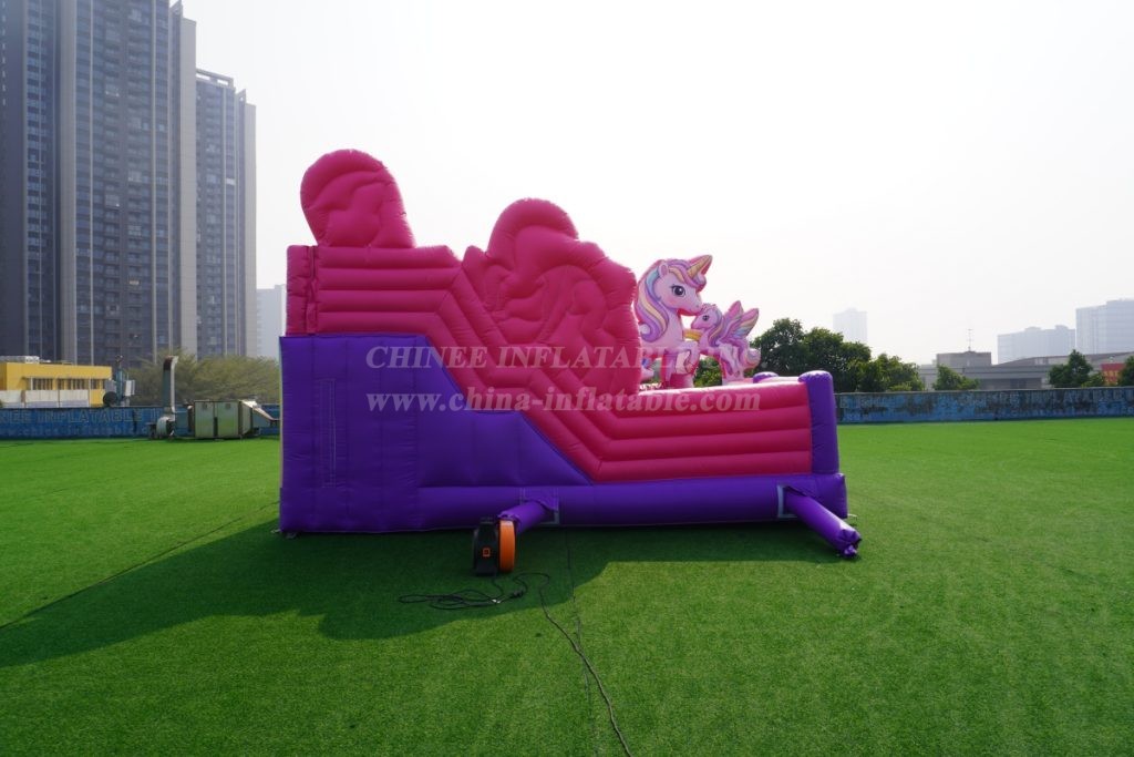 T8-1772 Unicorn Theme Bouncy Castle with Slide