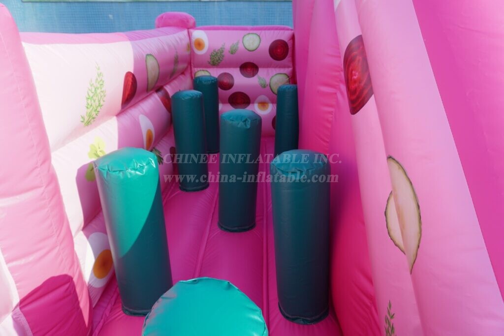 T8-5002 Custom “Pink Soup” Theme Inflatable Playground