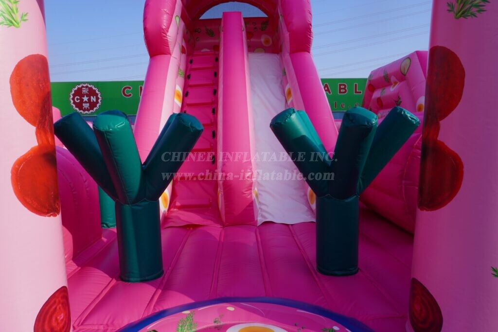 T8-5002 Custom “Pink Soup” Theme Inflatable Playground