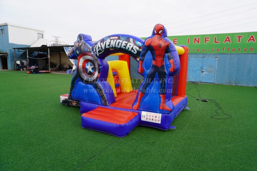 T2-4396C Avengers Inflatable Bounce House with Slide