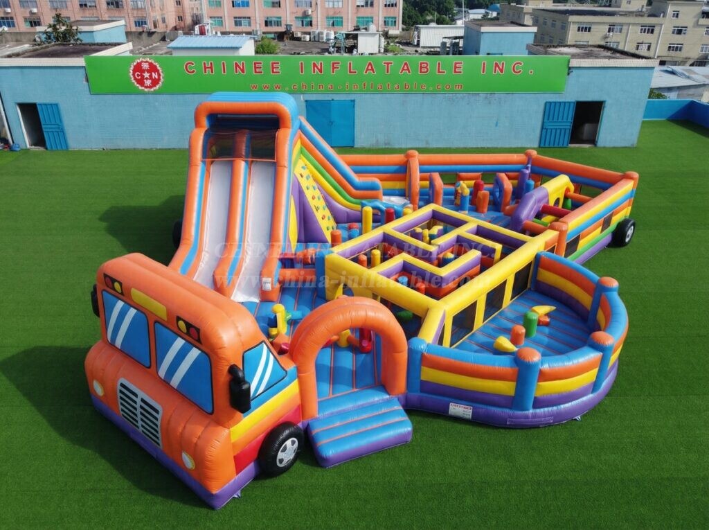GF3-1439 Bus Theme Inflatable Playground