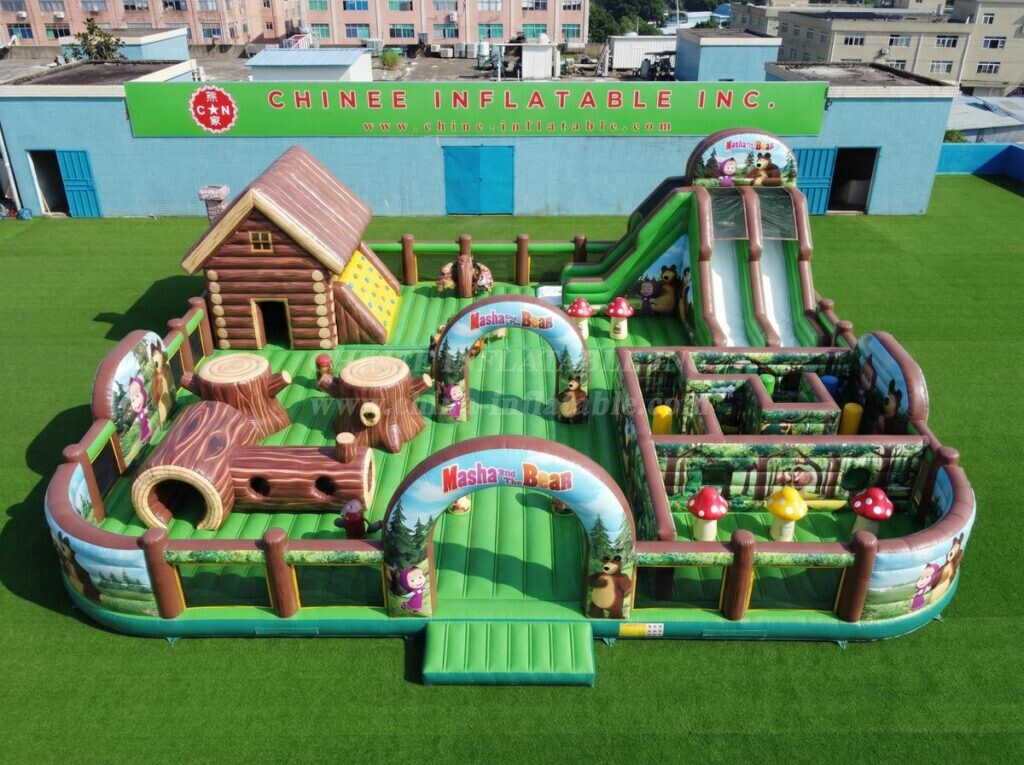 GF3-1478 Masha And The Bear Theme Inflatable Playground