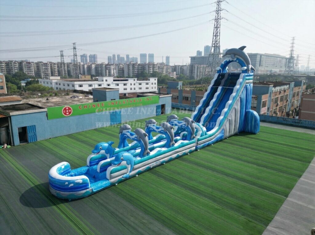 GS2-124 Dolphin Theme Giant Inflatable Water Slide