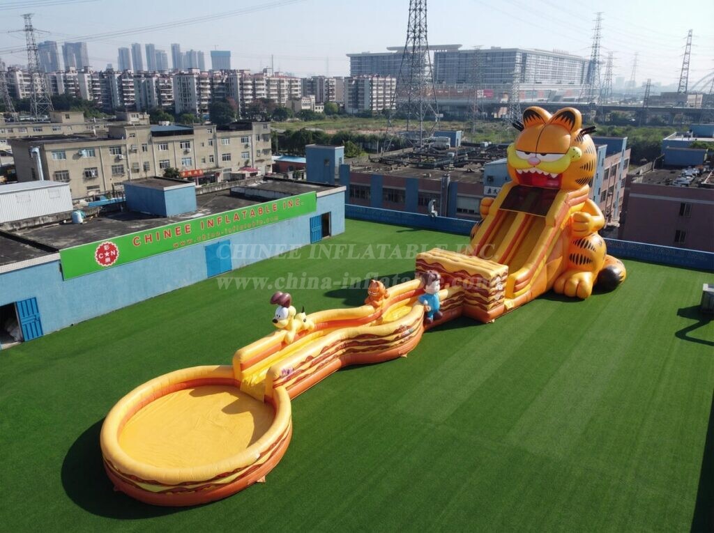 GS2-136 Garfield Theme Giant Inflatable Water Slide