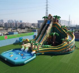 GS2-145 Jungle Theme Giant Inflatable Water Slide