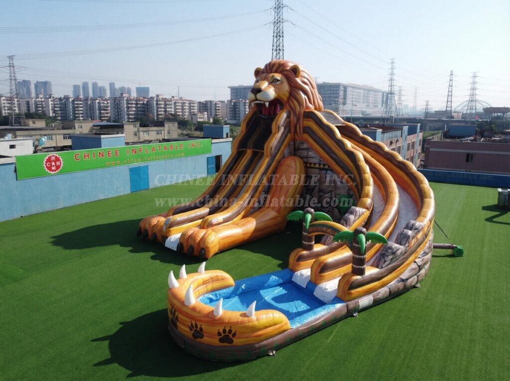 GS2-150 Lion Theme Giant Inflatable Water Slide
