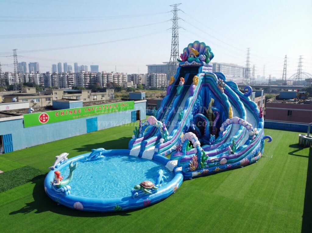 GS2-155 Mermaid Theme Giant Inflatable Water Slide