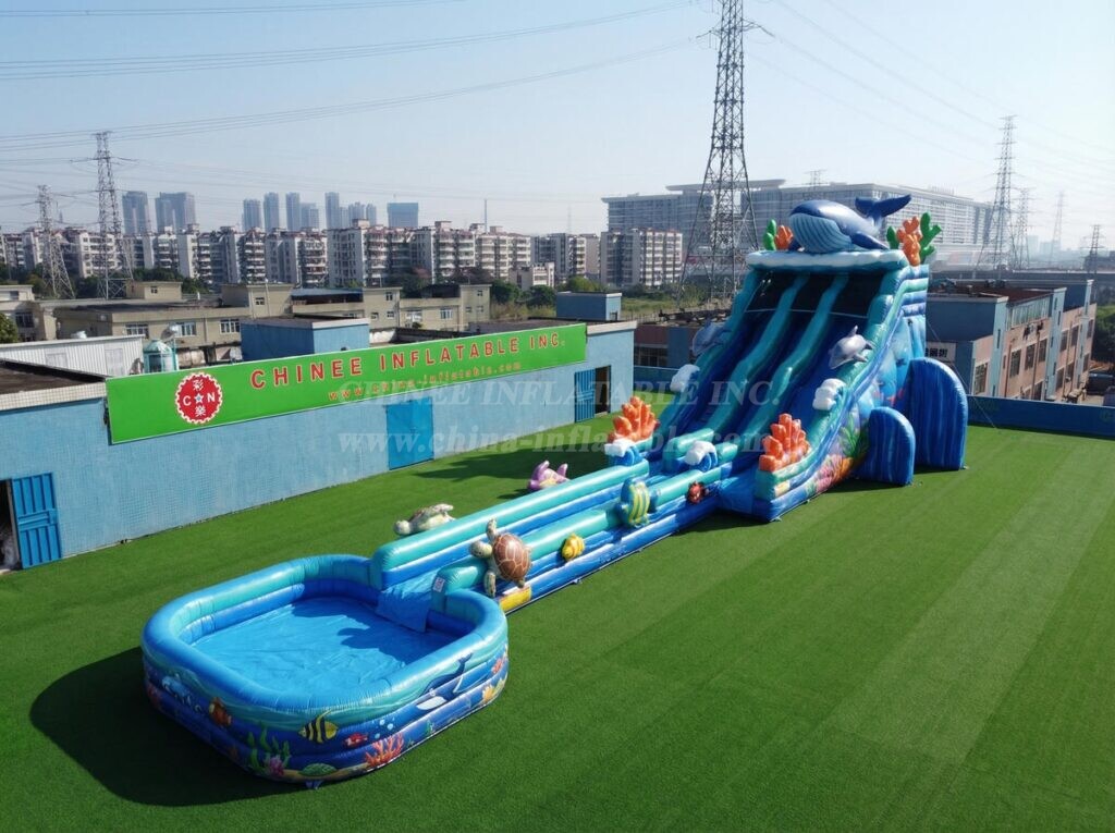 GS2-162 Ocean Theme Giant Inflatable Water Slide