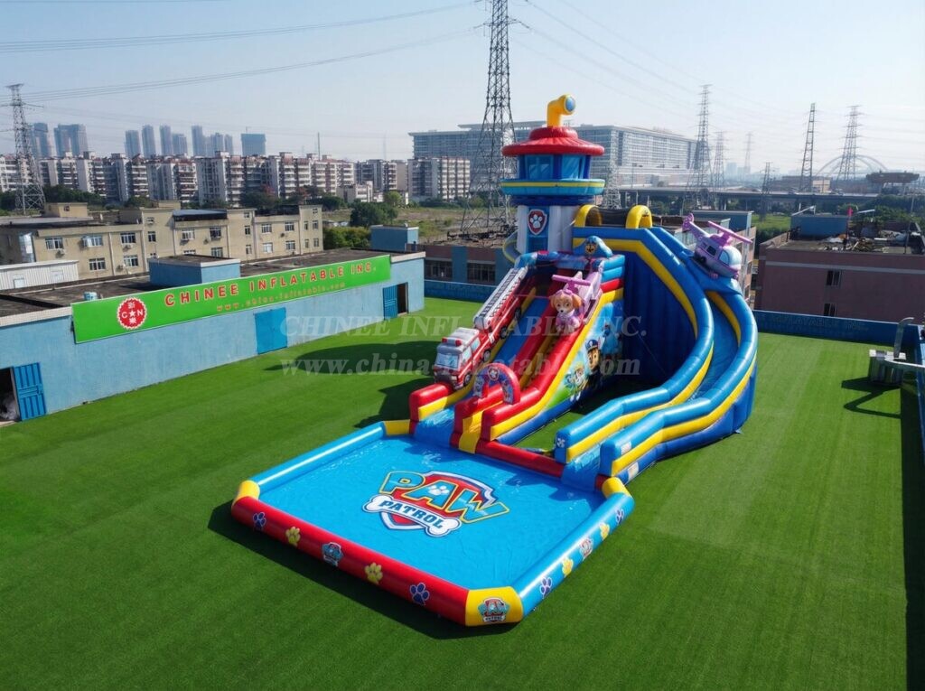 GS2-167 Paw Patrol Theme Giant Inflatable Water Slide