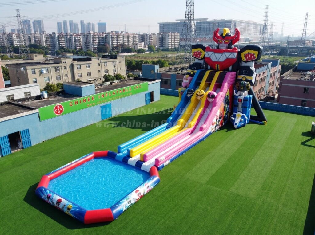 GS2-176 Power Rangers Theme Giant Inflatable Water Slide